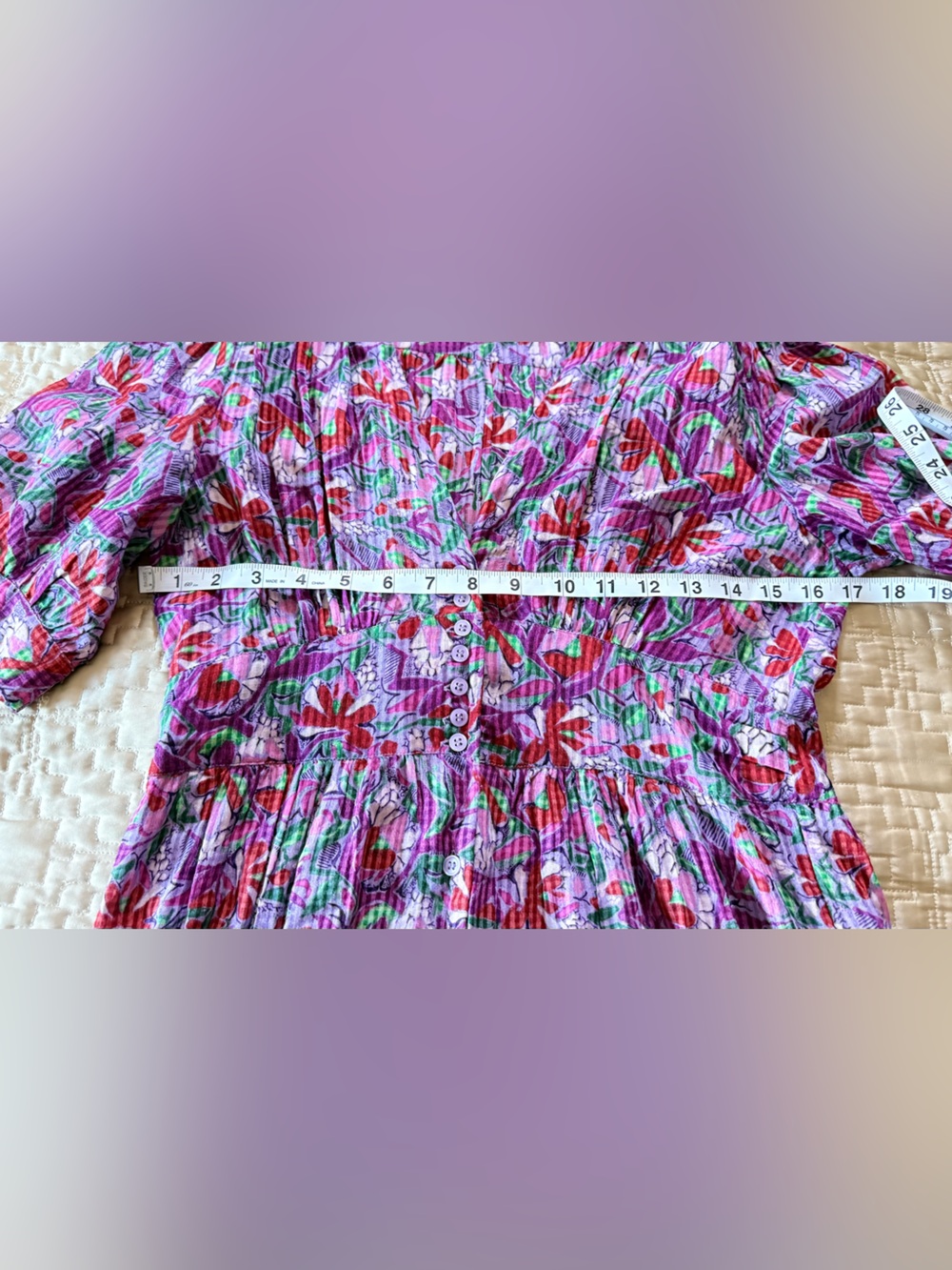 Ba&sh purple floral button up dress size 1 - Picture 4 of 5